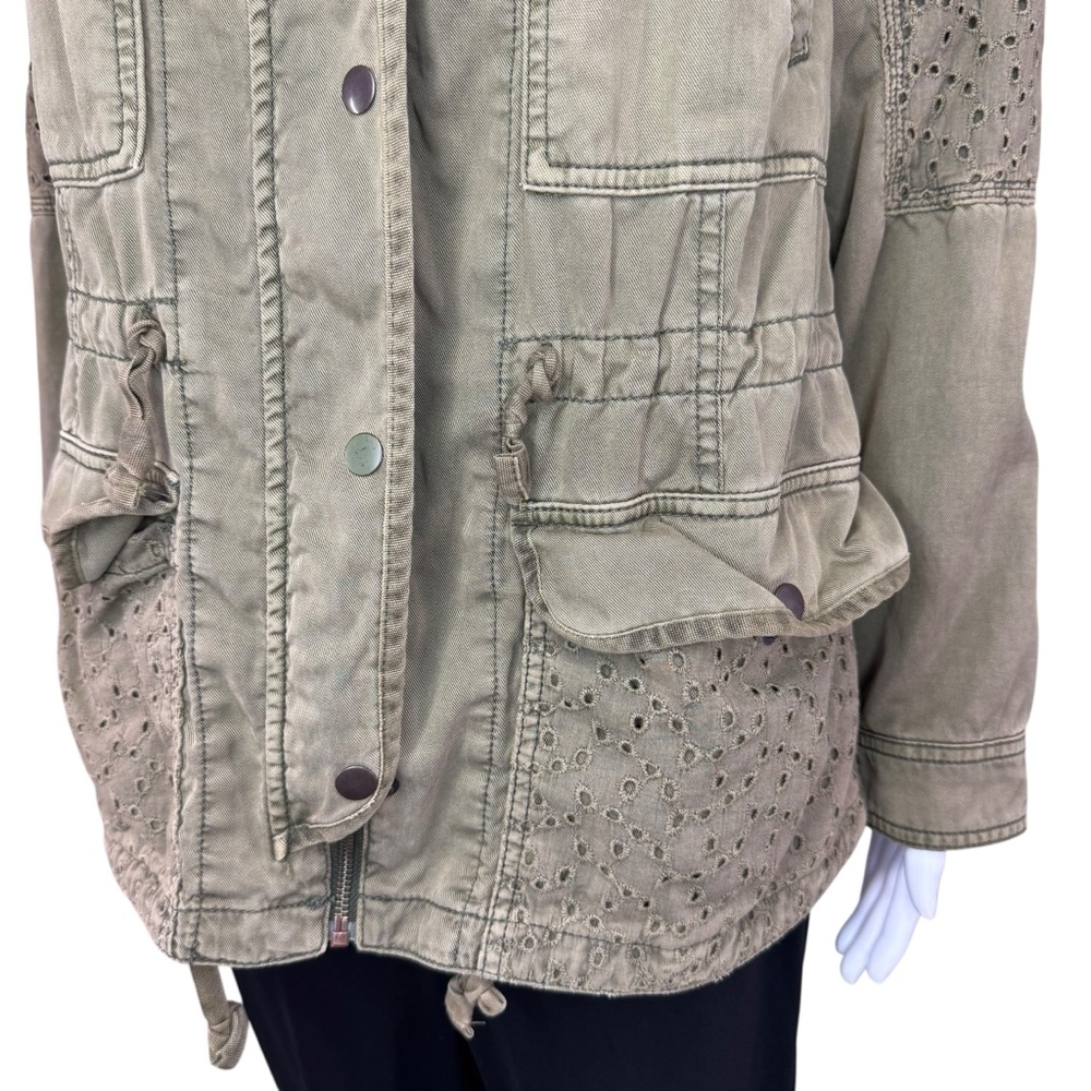 Anthropologie Hei Hei Green Marais Eyelet Anorak Utility Jacket L - Picture 4 of 9